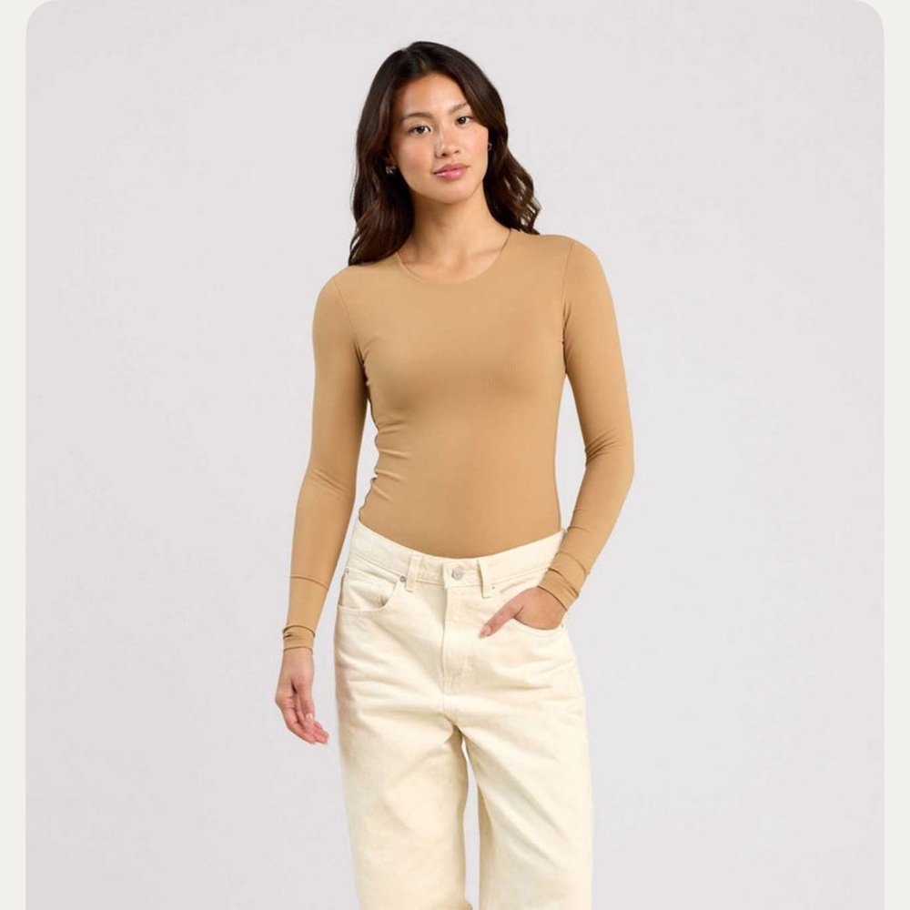 nuuds Cinnamon Long Sleeve Crewneck Bodysuit